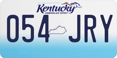 KY license plate 054JRY