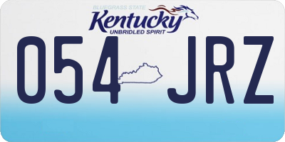 KY license plate 054JRZ