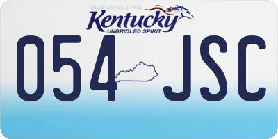 KY license plate 054JSC