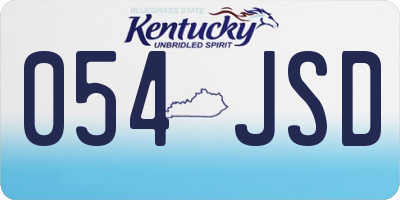 KY license plate 054JSD