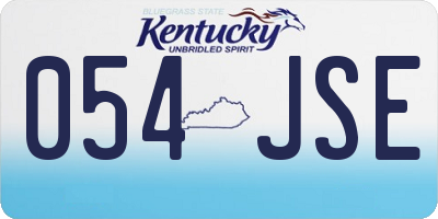 KY license plate 054JSE