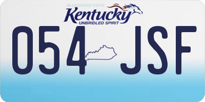 KY license plate 054JSF