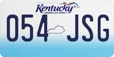 KY license plate 054JSG