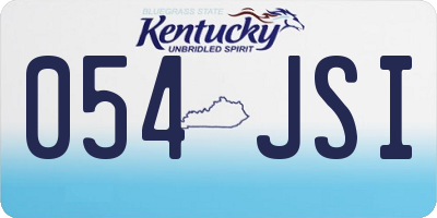 KY license plate 054JSI