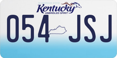 KY license plate 054JSJ