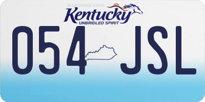 KY license plate 054JSL