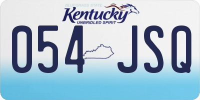 KY license plate 054JSQ