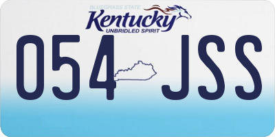 KY license plate 054JSS