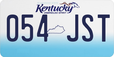 KY license plate 054JST