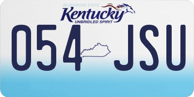 KY license plate 054JSU