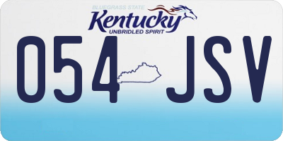 KY license plate 054JSV