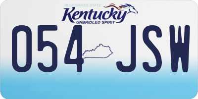 KY license plate 054JSW