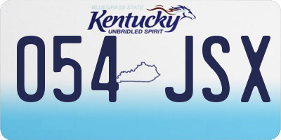 KY license plate 054JSX