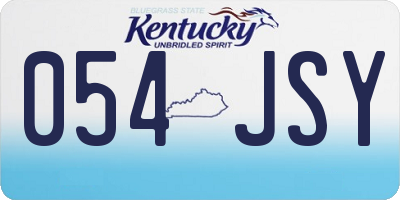 KY license plate 054JSY