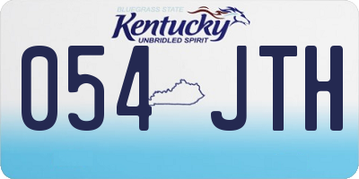 KY license plate 054JTH