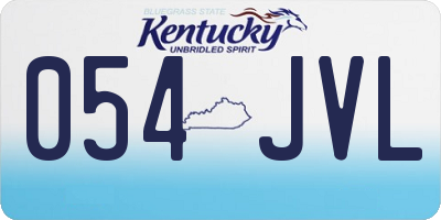 KY license plate 054JVL