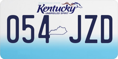 KY license plate 054JZD