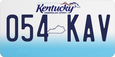 KY license plate 054KAV