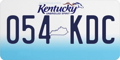 KY license plate 054KDC