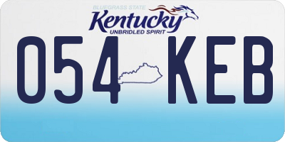 KY license plate 054KEB