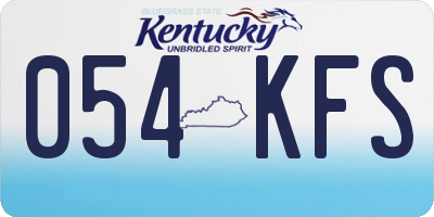 KY license plate 054KFS