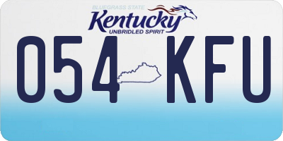 KY license plate 054KFU