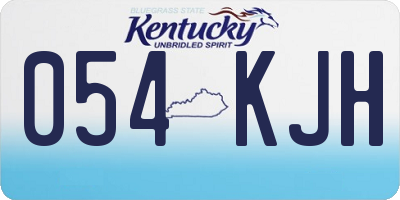 KY license plate 054KJH