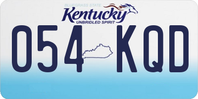 KY license plate 054KQD