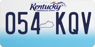 KY license plate 054KQV