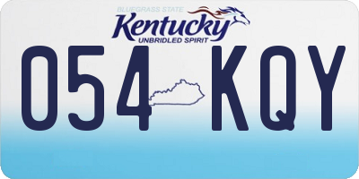 KY license plate 054KQY