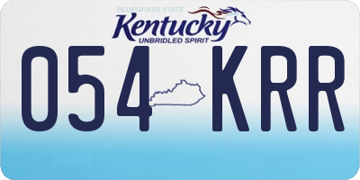 KY license plate 054KRR