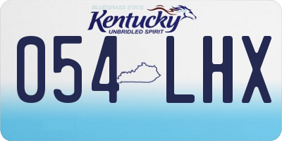 KY license plate 054LHX