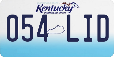 KY license plate 054LID