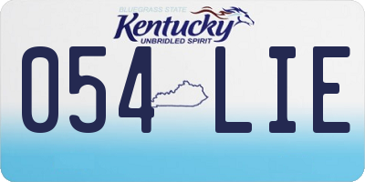 KY license plate 054LIE