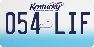 KY license plate 054LIF