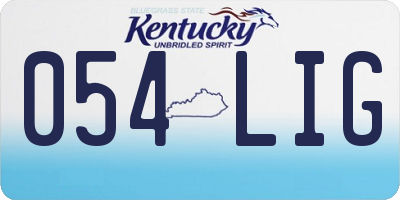 KY license plate 054LIG