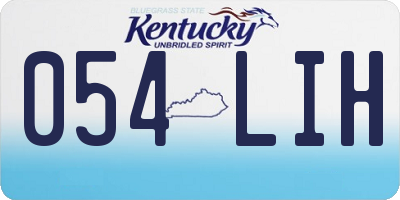 KY license plate 054LIH