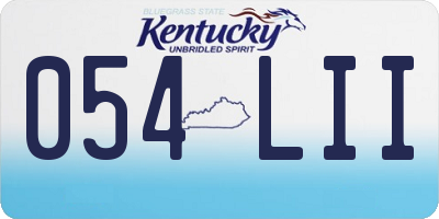 KY license plate 054LII