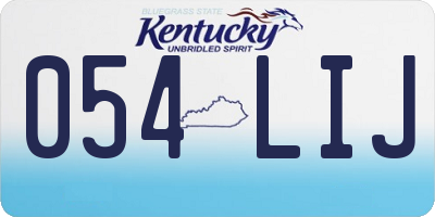 KY license plate 054LIJ