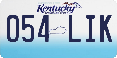 KY license plate 054LIK