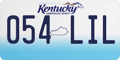 KY license plate 054LIL