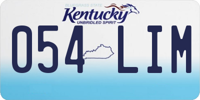 KY license plate 054LIM