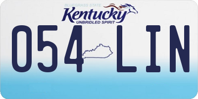 KY license plate 054LIN