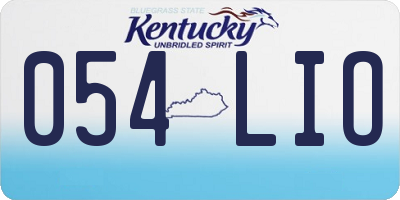 KY license plate 054LIO