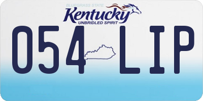 KY license plate 054LIP