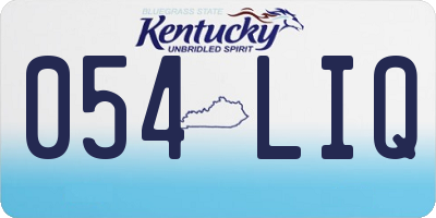 KY license plate 054LIQ