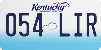 KY license plate 054LIR