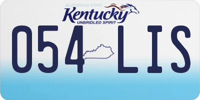 KY license plate 054LIS