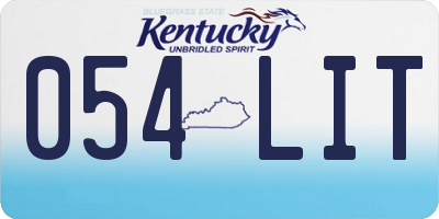 KY license plate 054LIT