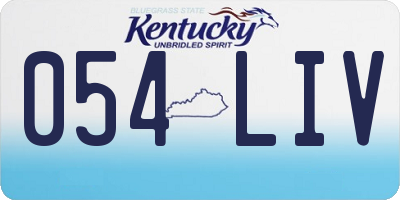KY license plate 054LIV